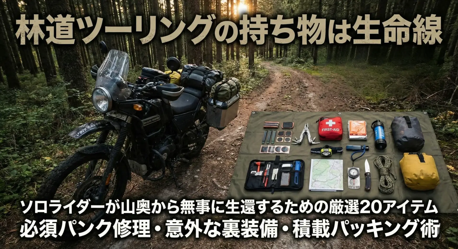林道ツーリング持ち物リスト20選｜ソロで生還する装備と積載術 
